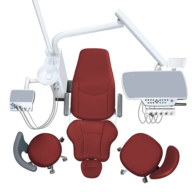 Temperatura ajustável da cor do led altura-ajustável 9 unidades do programa da unidade dental equipamentos unidades da cadeira dental médica