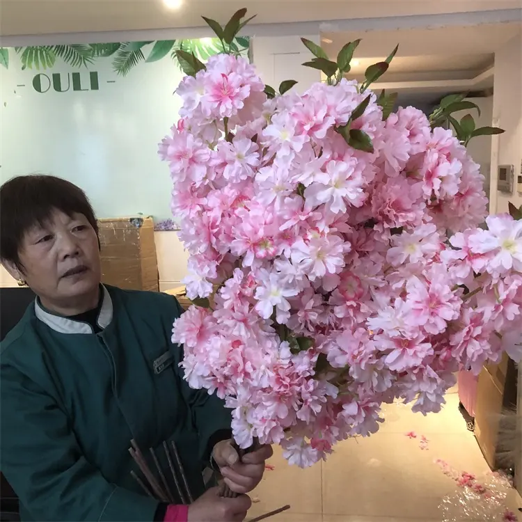 B-2246人工桜日本シルク桜花ピンク桜結婚式の装飾用