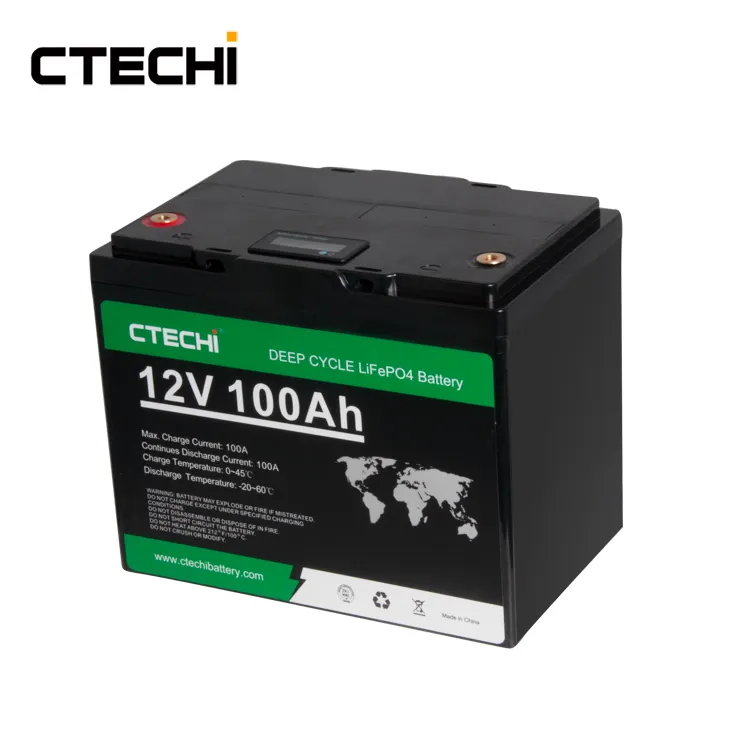 CTECHi 12V 12.8V 6Ah 7Ah 10Ah 20Ah 24Ah 50Ah 100Ah 200Ah Lithium Iron Phosphate LiFePO4 Solar Battery Pack