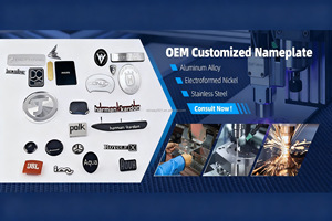 Tùy Chỉnh Khắc Dính Tên Tấm Sticker Nhôm Thép Không Gỉ Khắc Kim Loại Nhãn - Product Image 3