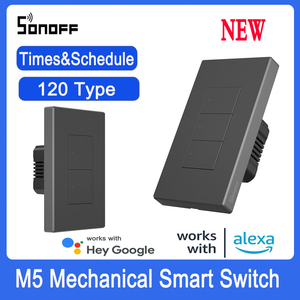 SONOFF M5 SwitchMan Smart Wall <span class=keywords><strong>Switch</strong></span> 120 tipo 1/2/3 Gang interruttore a pulsante a parete eWelink App Control per Alexa Google Home