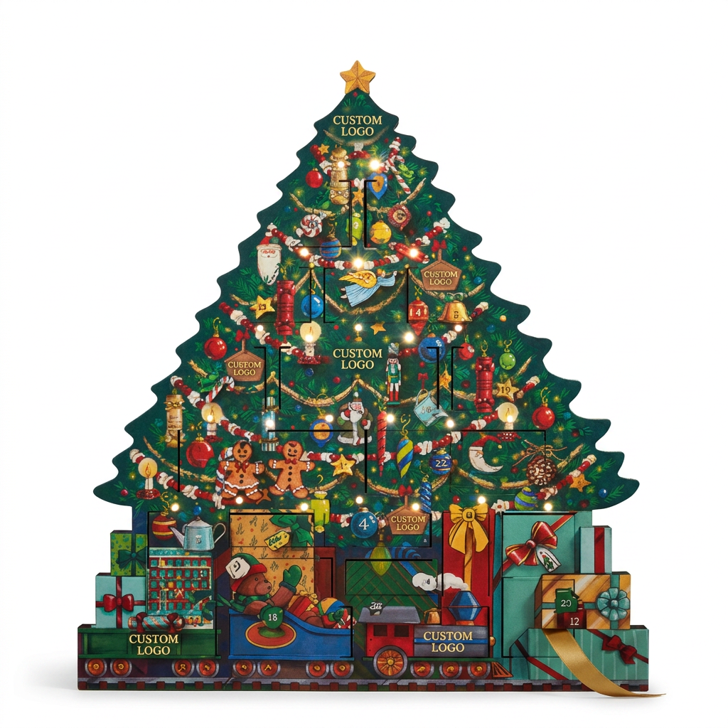 Calendario luminoso dell'albero di Natale verde