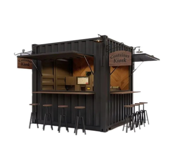 20ft bar fast food Mini Popup Shop contenitore Mobile Bar case caffetteria negozi contenitore da 10 piedi