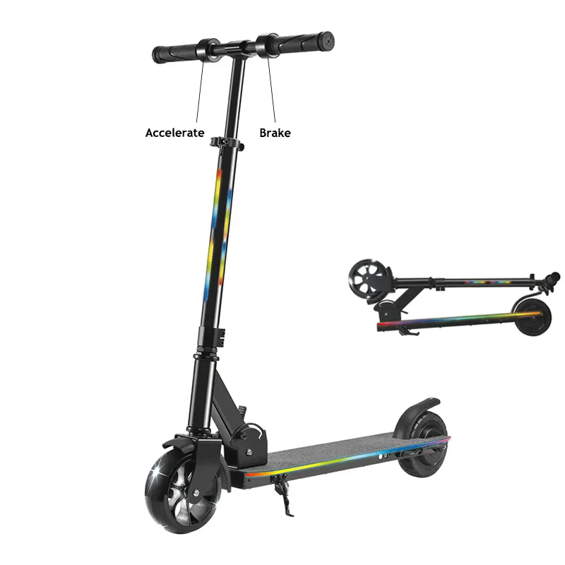 Scooter elétrica dobrável para crianças, scooter com pedal off road, novo estilo, alumínio PU, logotipo personalizado, bicicleta sem pedal, ideal para adolescentes