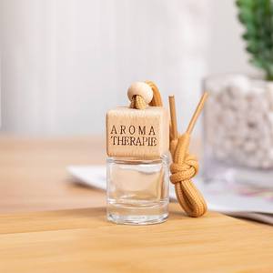 Square Car Hanging 8ml Diffuser <strong>Bottles</strong> Car Perfume air Freshener Glass <strong>Bottle</strong> with Wooden Cap - Product Image 3