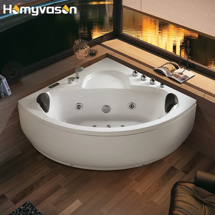 Venda branca Modern Indoor Spa Hot Tubs Jacuzzier Whirlpool Confortável Corner Massage Multi Funcional Banheira acrílica