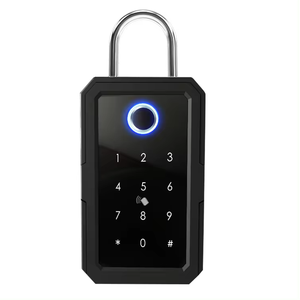 Yüksek güvenlik siyah alüminyum alaşım su geçirmez kablosuz parmak izi şifre kombinasyonu TTlock APP ev için tuş kilidi kutusu - Product Image 2