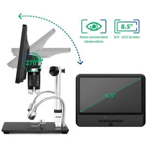 2MP 5X-260X <strong>USB</strong> Digital <strong>Microscope</strong> With 8.<strong>5</strong>&quot; 1080P LCD Monitor <strong>Microscope</strong> for <strong>Microscope</strong> for Cell Phone - Product Image 3