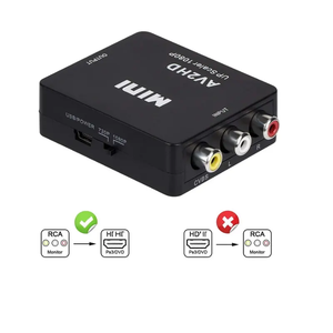 高质量高清1080P AV2HD视频转换器适配器AV Cvbs RCA 3RCA输入到高清电视输出视频转换器适配器开关盒