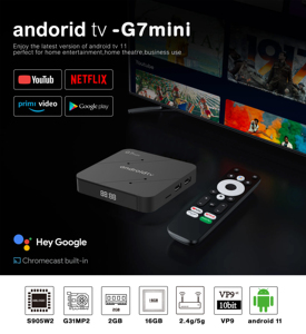新しいG7ミニクアッドコアS905W2ボイスリモートiATVG7maxテレビボックスG7Max4kセットトップボックスG7maxAndroid 11 Atvスマートボックス - Product Image 4