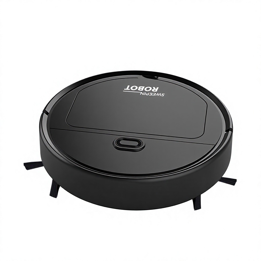 Brosse de nettoyage noire ultra-silencieuse pour aspirateur et serpillière.