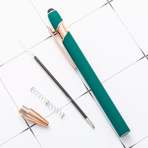 Promotional Custom <strong>2</strong> in 1 Capacitive Multi Function Metal Ball <strong>Pen</strong> Aluminum Screen Logo Engraved <strong>Stylus</strong> <strong>Pen</strong> Rose Gold <strong>Pen</strong> - Product Image 4