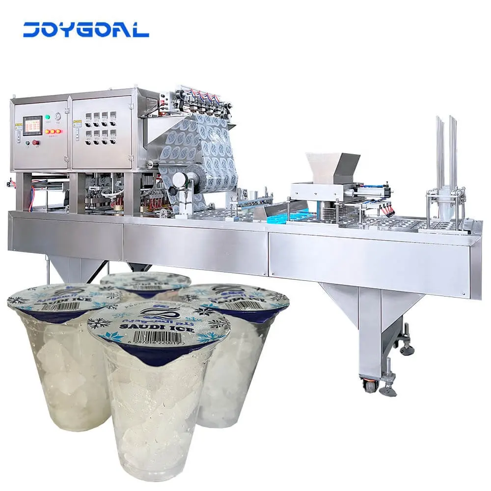 Otomatis kertas Komuni pe baki plastik krim yogurt yoghurt cangkir air mengisi dan mesin penyegel