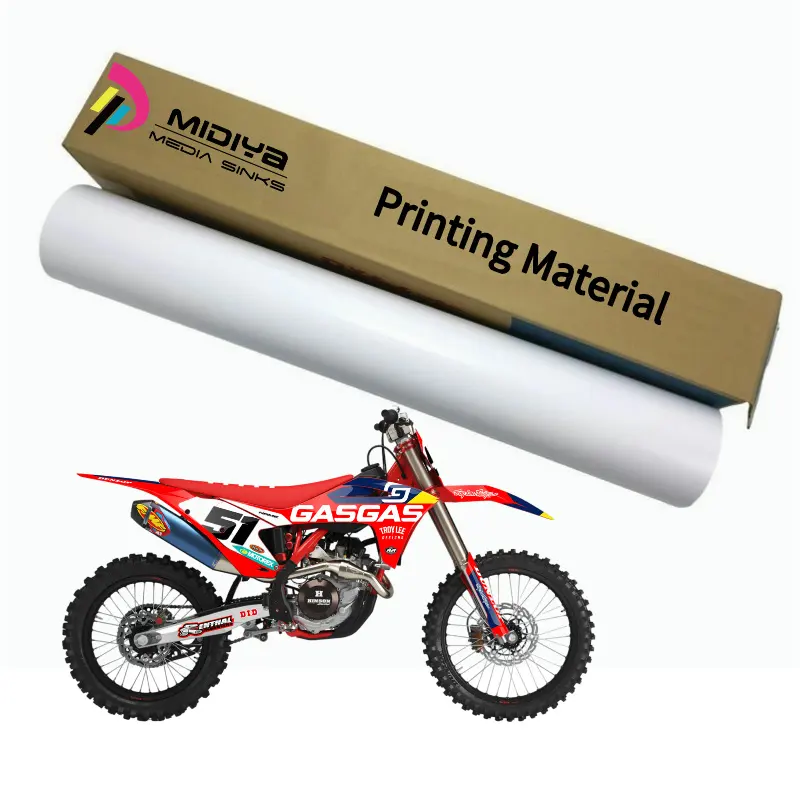 New High Viscosity 110um 140g Bubble Free Air Glossy PVC Adhesive Vinyl Roll for Motor Car Dirt Bike Decal