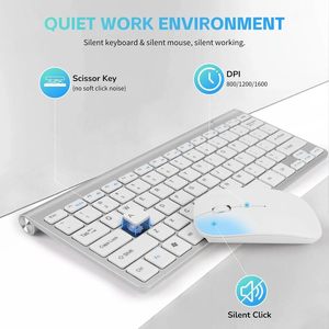 Inalámbrico impermeable ahorro de energía inteligente teclado ratón Kit compacto teclado ratón conjunto para oficina - Product Image 2