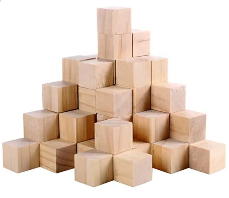 도매 미완성 나무 큐브, DIY, 나무 공예를위한 저렴한 나무 블록 맞춤형 나무 큐브
