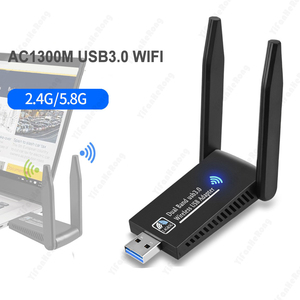 1300Mbps WiFi adaptörü USB 3.0 Dual Band 5GHz/2.4GHz kablosuz ağ adaptörü 2 antenler Mac OS için Windows için Wi-Fi Dongle - Product Image 4