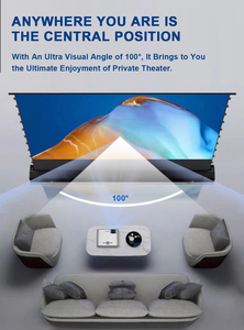 Wupro LeApex, pantalla de proyección motorizada ALR de PVC blanco mate suave de 100 pulgadas, pantalla de proyector de elevación de suelo con Control de voz inteligente - Product Image 3