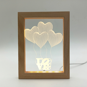 Kunden spezifische Foto rahmen leuchten in verschiedenen Größen 3D Creative Lamp Holz Foto rahmen Nachtlicht für Home Decoration FRAME