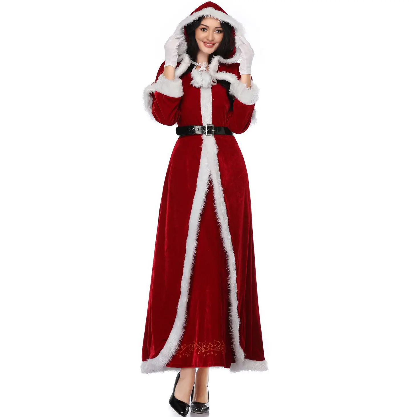 Costume di natale cosplay del vestito dalla ragazza di babbo natale sexy del partito adulto per le donne