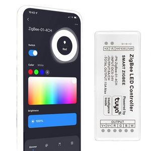 Controlador Tuya Zigbee RGBW 15A 5-24V Smart Life Gateway Hub 12V 180W Alexa Control remoto por voz 4CH RGBW Controlador de tira LED - Product Image 1