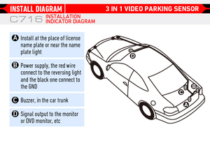 Sistema de sensor de aparcamiento para coche, cámara de marcha atrás 3 en 1, vídeo - Product Image 6