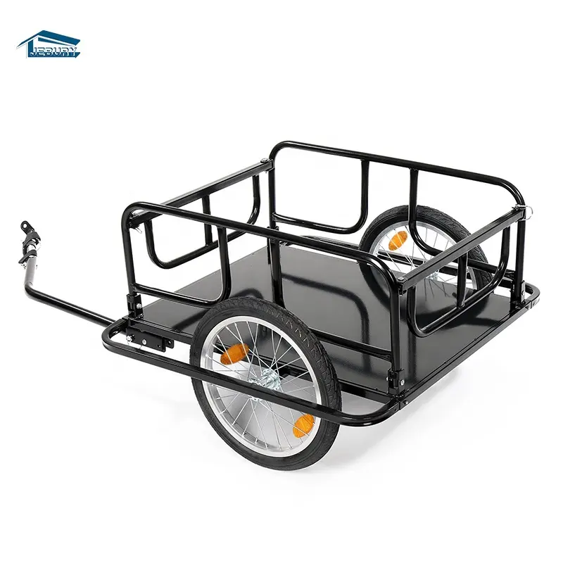 Conception pliable assemblage facile réflecteurs sûrs remorque de vélo de baignoire en métal détachable remorque de camping-car à Double pli pour vélo