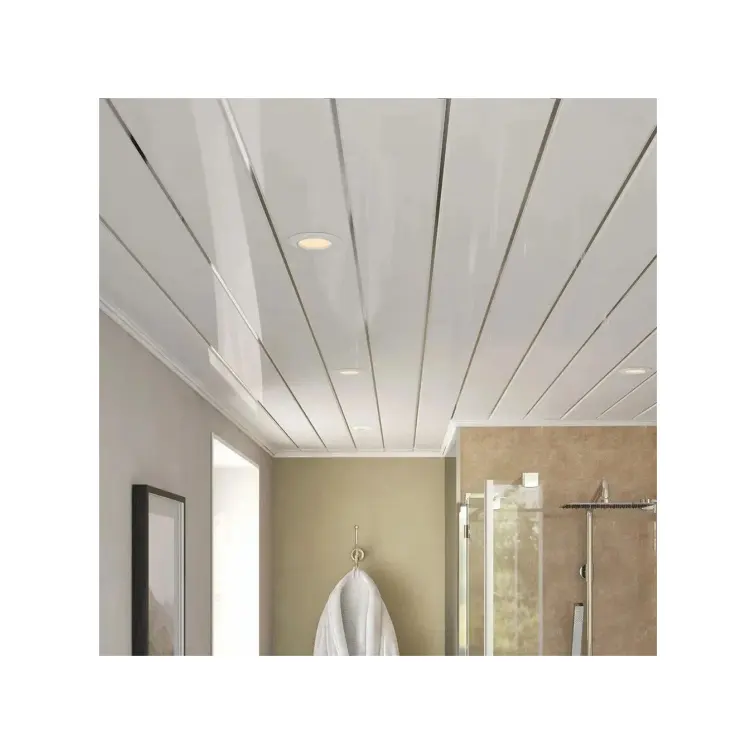 Vente en gros de panneau de plafond en pvc 25mm 30mm panneau étanche à l'humidité revêtement de plafond de salle de bain panneaux en pvc