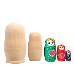 X-ND001 5 adet Freehand boyama el yapımı özel rus ahşap matryopainting yerleştirme bebekler Set boş - Product Image 6