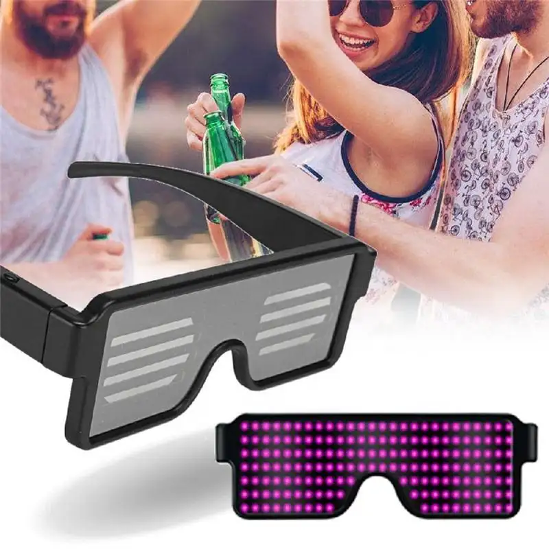 2022 yaratıcı aydınlık parti ışığı gözlük flaş USB şarj edilebilir büyüyen festivali LED gözlük