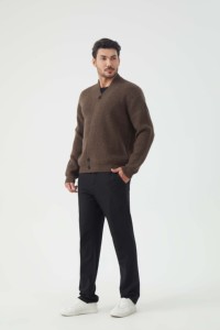 MT63 Designer Button Großhandel Herren Wolle Nylon Jacke Pullover China Hochwertige Wolle Pullover Mantel Jacke Herren - Product Image 3