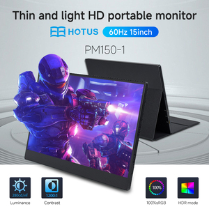 IPS屏幕HDR USB迷你4k视频端口类型-c多接口便携式显示器15.0英寸1080P，适用于商务用Ipad发光二极管黑色