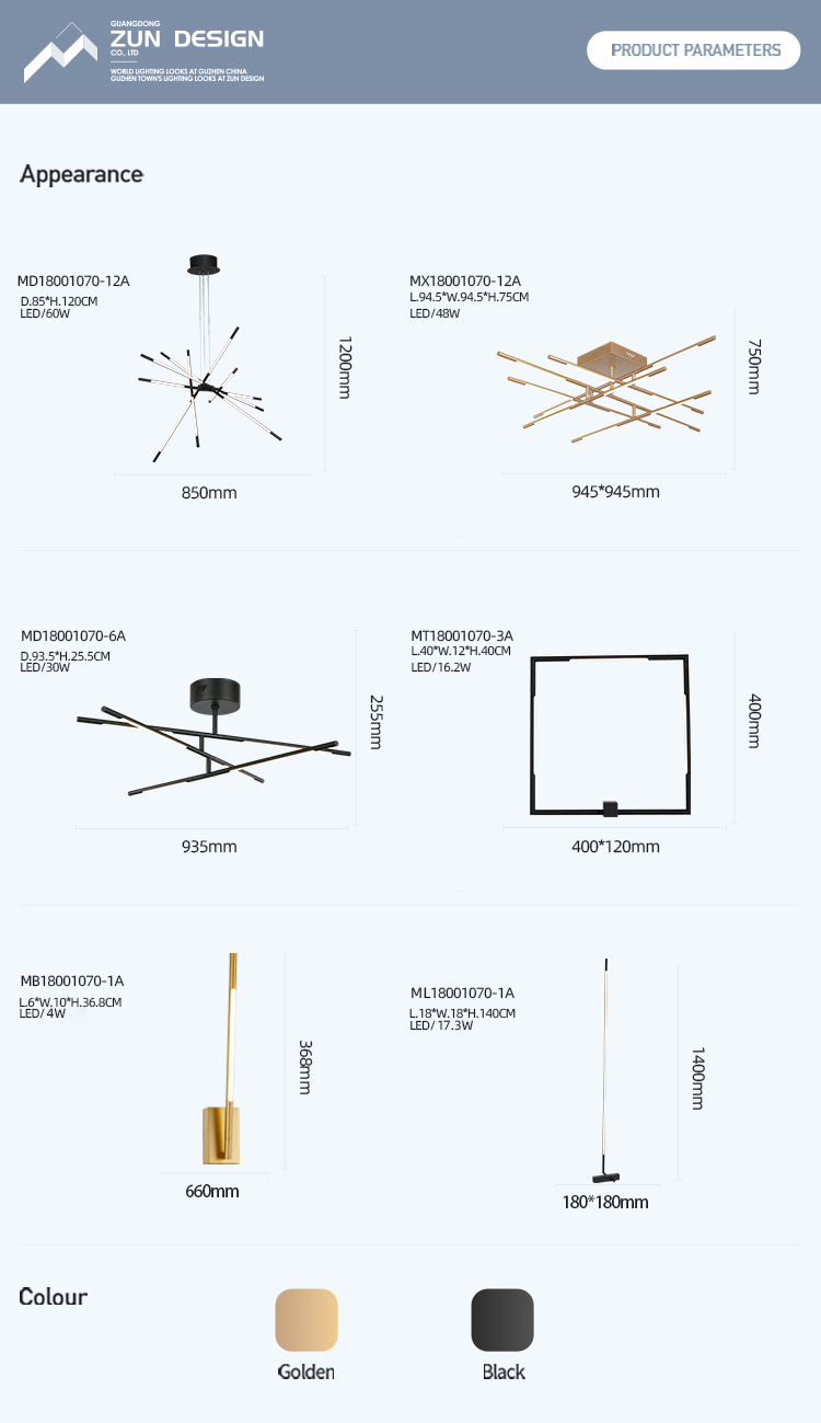 ZUN Design Hot Selling contemporary modern decorative hanging Pendant lamp led ceiling chandelier lights