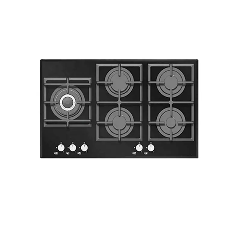 Dispositivo de segurança dos dispositivos de cozinha do outlook moda construído no fogão com tecnologia avançada fogão a gás do fogão a gás do queimador 5