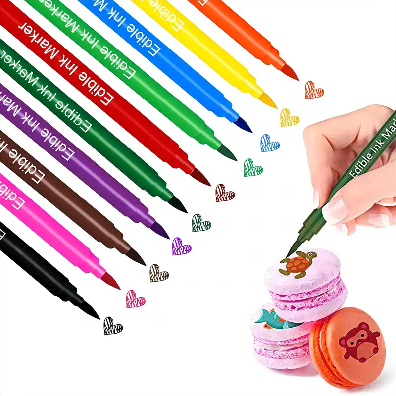 Edible Markers Cookie Decorating Food Coloring Pens Decorating Fondant Cakes Easter Eggs Macaron Baking Tools