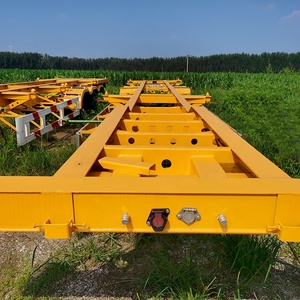 中国工厂新款3轴60吨20英尺40英尺骨架半挂车定制半挂车