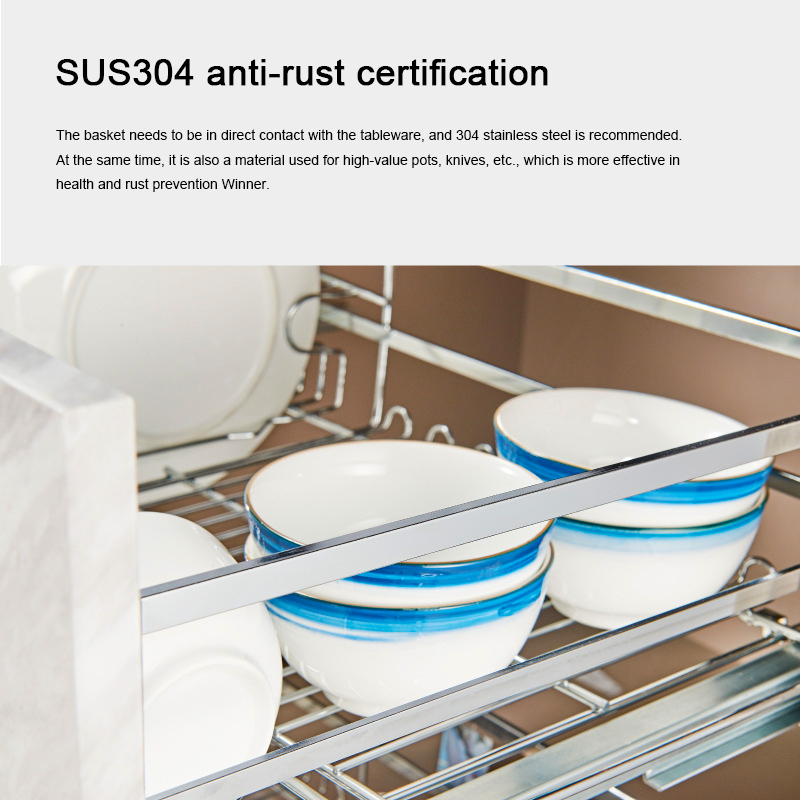 kitchen pull out drawer basket kitchen rack cabinet drawer basket dish and bowl organizer