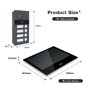 Videoportero de 10 pulgadas, sistema de intercomunicación de Audio para apartamentos múltiples para sistemas de intercomunicación de vídeo para el hogar y la puerta - Product Image 4
