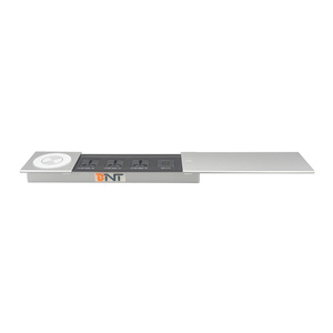 Toma de corriente multifunción con cargador inalámbrico, cubierta deslizante oculta para escritorio - Product Image 6