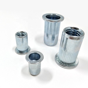 Carbon Steel Open End Rivnuts Large Flat Head Cylindrical Body <strong>Rivet</strong> <strong>Nuts</strong>