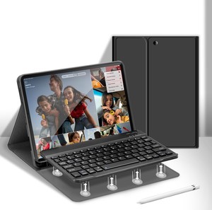适用于iPad 7/8/9 10.2英寸外壳的坚固智能平板键盘外壳，带键盘软硅胶，带铅笔架 - Product Image 1
