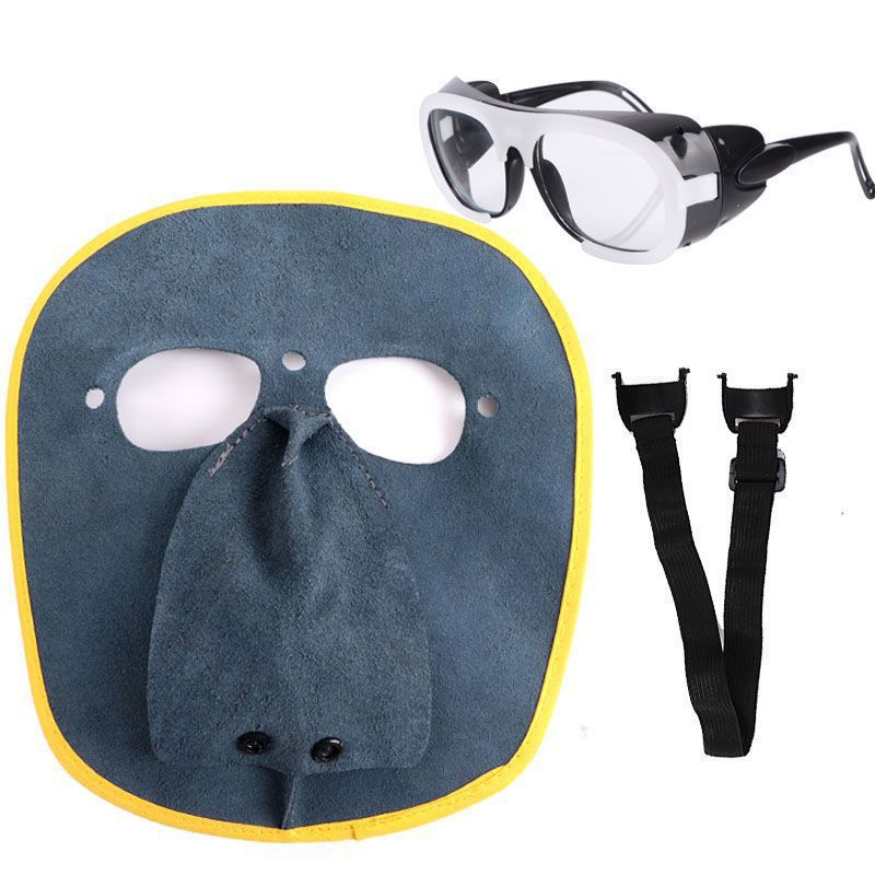Mascarilla con gafas transparentes y banda elástica - control de calidad