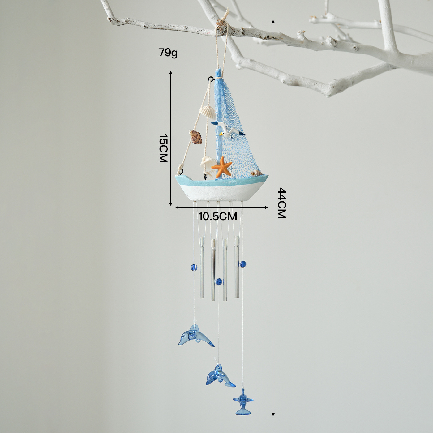 Starfish boat wind chimes