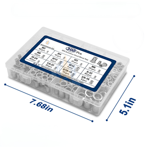 Assortment Kit Stainless Steel <strong>Rivet</strong> <strong>Nut</strong> Assortment Kit M3 <strong>M4</strong> M5 M6 M8 M10 Flat Head Rivnut Set Rivnut Threaded Insert <strong>Nut</strong>
