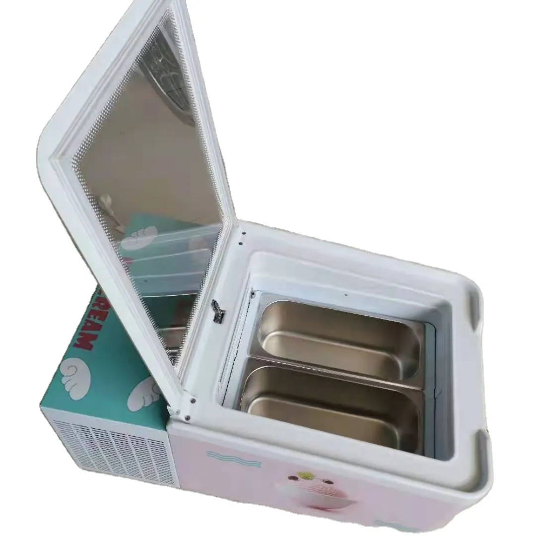 Refrigerador de acero inoxidable 304 con refrigeración estática, congelador de helados