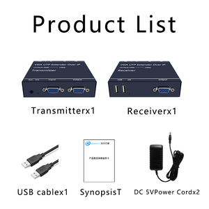 <strong>VGA</strong> <strong>Extender</strong> 20KM Over Fiber Optics with USB Mouse and Keyboard KVM Optical Transceiver Over Local Area Network - Product Image 5