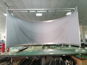 120-inch Diagonal 16:9, Sound Transparent Perforated Weave <strong>Curved</strong> Home Theater <strong>Fixed</strong> <strong>Frame</strong> Projector <strong>Screen</strong> - Product Image 5