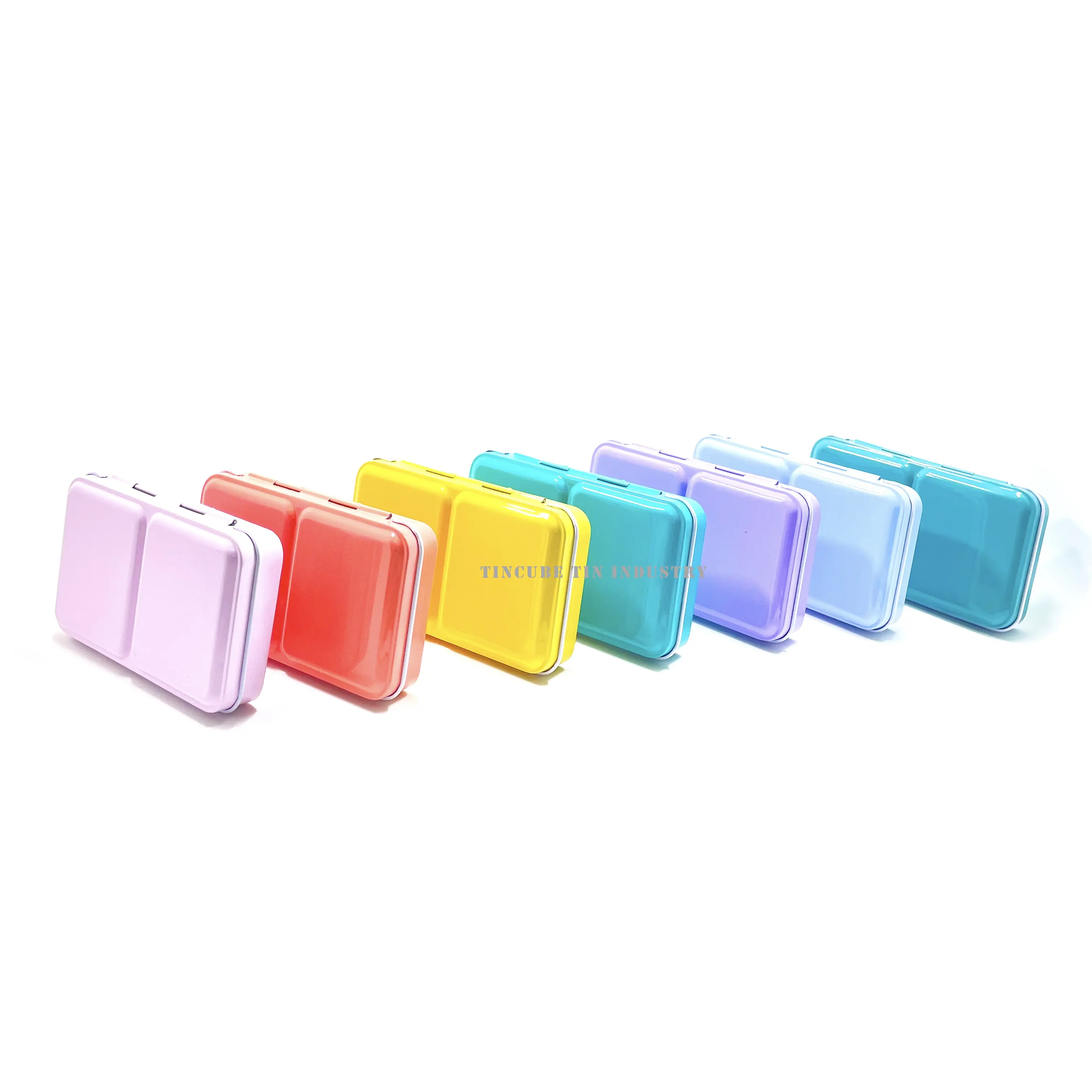 In stock 12 colors watercolor tin box paint tin case for 12 half pan