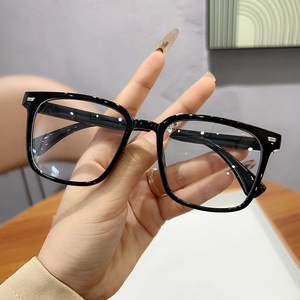 Gözlük kadın gelgit yüz ince Online ünlü sokak Retro düz çerçeve miyopi erkekler ile uyumlu olabilir hiçbir derece 2365 - Product Image 6