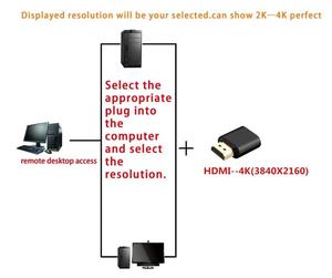 Adaptador emulador de pantalla Virtual <span class=keywords><strong>VGA</strong></span> HD MI 4K, Compatible con DDC Edid 1080P, para tarjeta de vídeo dorada/negra - Product Image 6